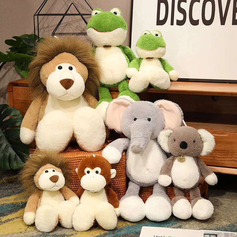 

Simulation Lion Elephant Monkey Koala Frog Plush Toys Stuffed Lifelike Forest Animals Baby Hug Doll for Kids Baby Birthday Chris