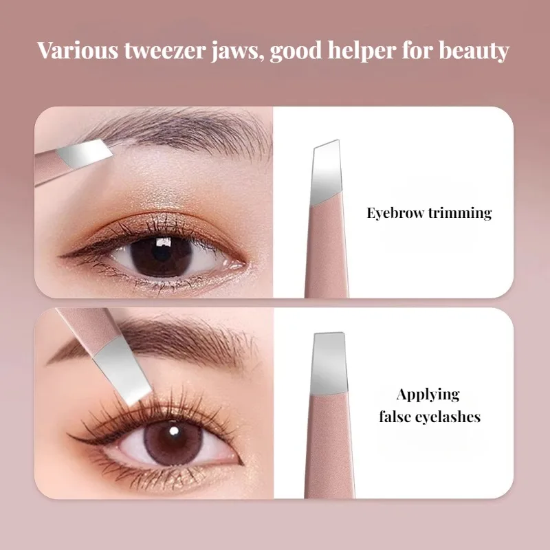 CMGF Eyebrow Clip Small Tweezers, Beard Plucking High Precision Eyebrow Trimming Kit, Plucking Pliers False Eyelash Tool 3