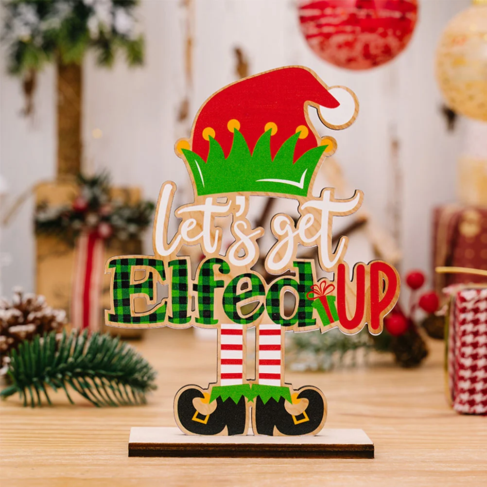

Christmas Wooden Table Sign Xmas Gnome Sign Centerpieces Lets Get Elfed Up Wood Signs Holiday Tiered Tray Ornament