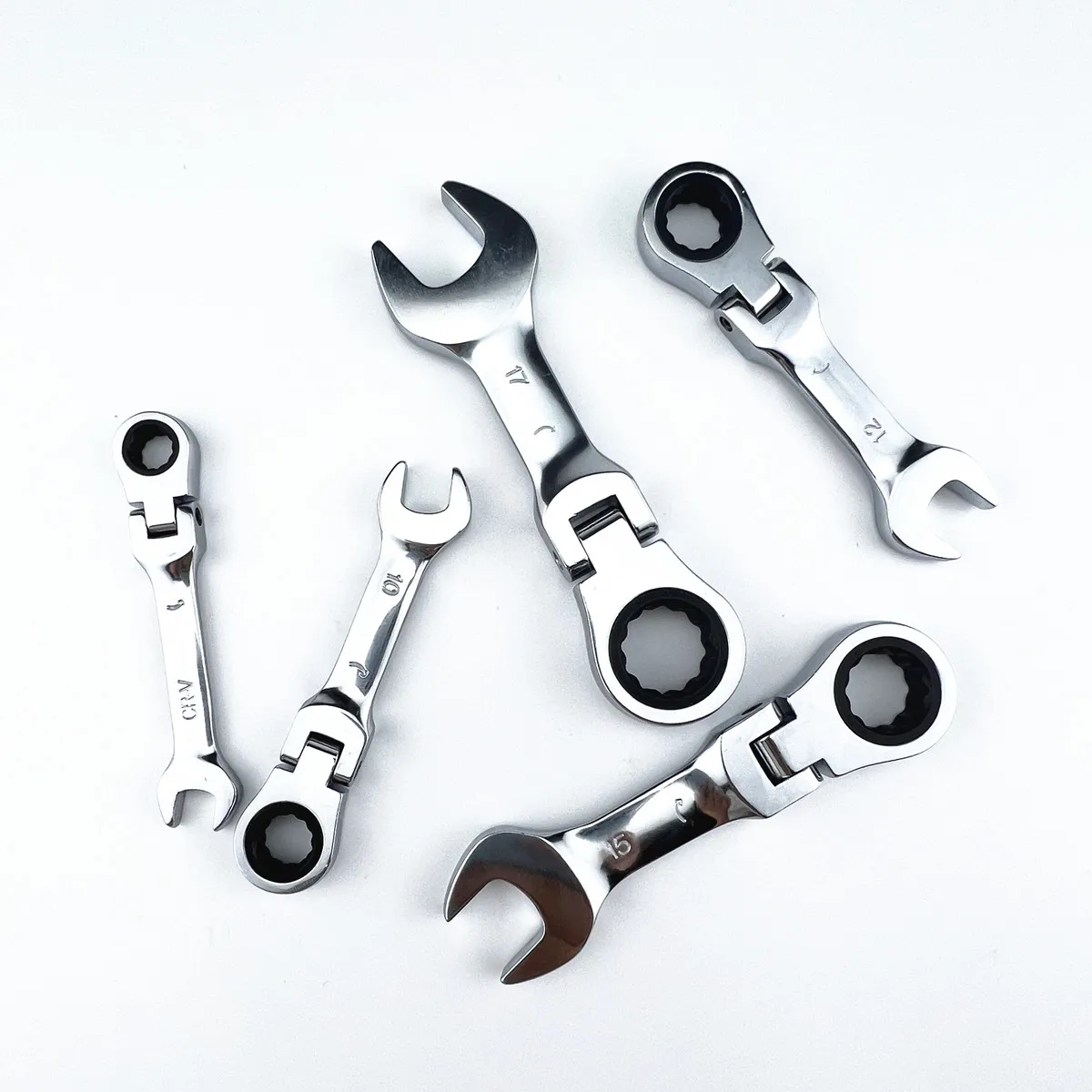 Mini short handle ratchet wrench with movable head, quick dual-purpose open end wrench, hardware tool, labor-saving wrench 2