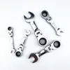 Mini short handle ratchet wrench with movable head, quick dual-purpose open end wrench, hardware tool, labor-saving wrench 2