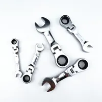 Mini short handle ratchet wrench with movable head, quick dual-purpose open end wrench, hardware tool, labor-saving wrench 2
