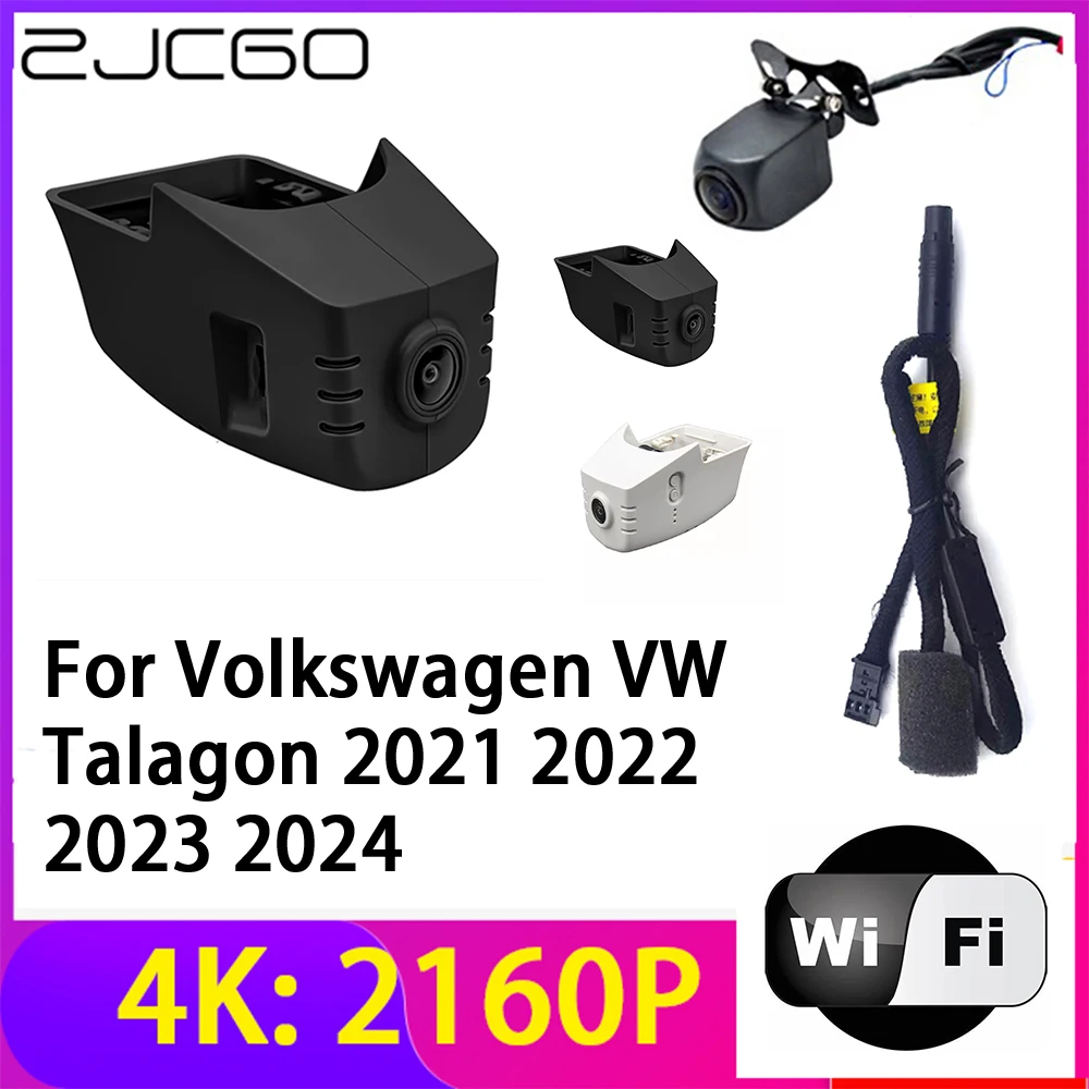 

Видеорегистратор ZJCGO 4K 2160P, 2 объектива, Wi-Fi, ночное видение, для Volkswagen VW Talagon 2021 2022 2023