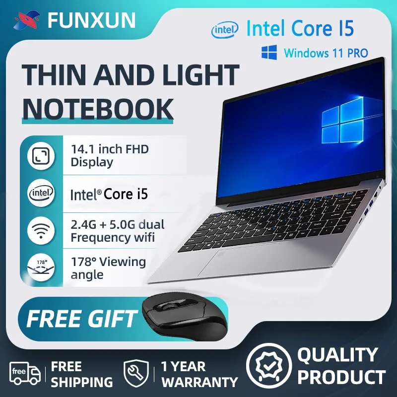 NOTEBOOK 8GB RAM Intel I5 laptop 1920x1080 FHD IPS 14.1 Screen