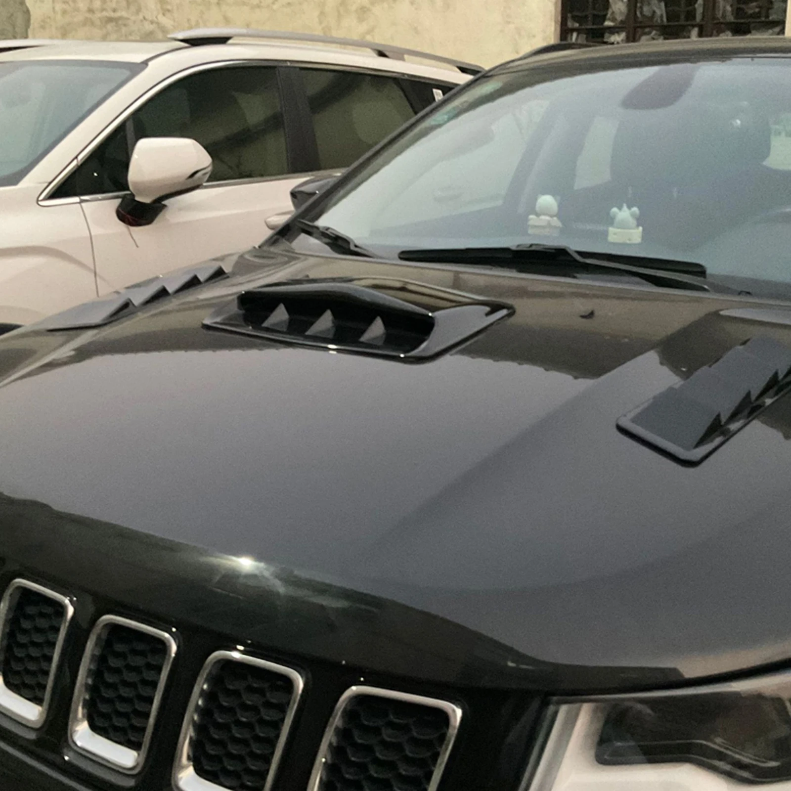 Universal Carbon Fiber Car Air Flow Intake Hood Scoop Bonnet Vent Cover Decorative Sticker hood scoop stickers hood scoop car body trim accessories