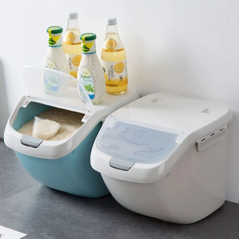 Household Rice Grain Storage Box Mildew-proof Clamshell Kitchen Moisture-proof Flour Container Pet Food | Дом и сад