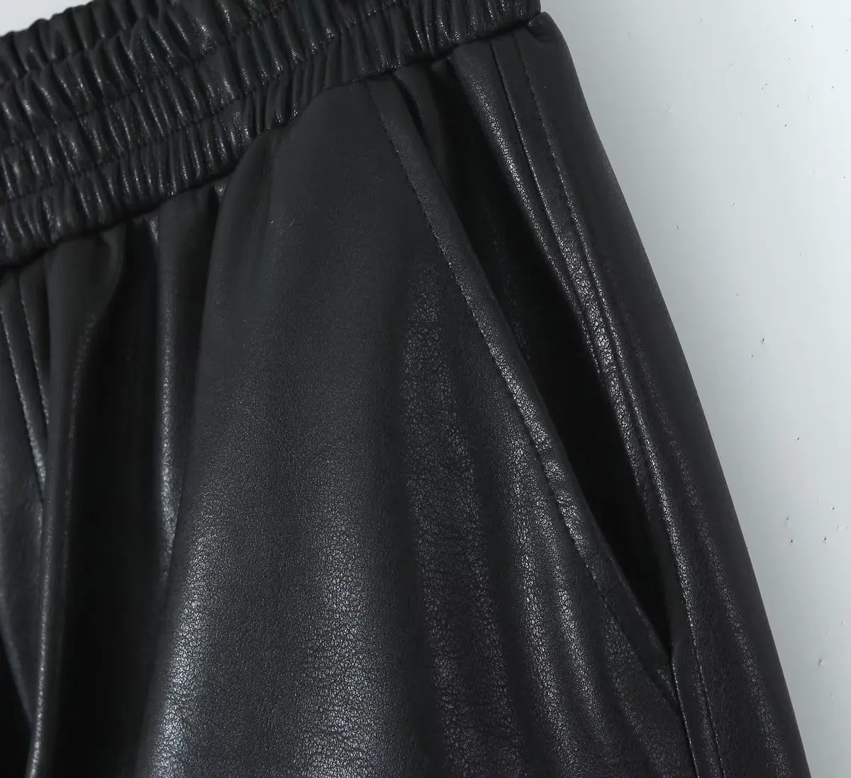 Dave&Di Fashion Blogger Retro Pocket Cargo Casual Pants High Loose Leather Street Pants Women Harem Trousers