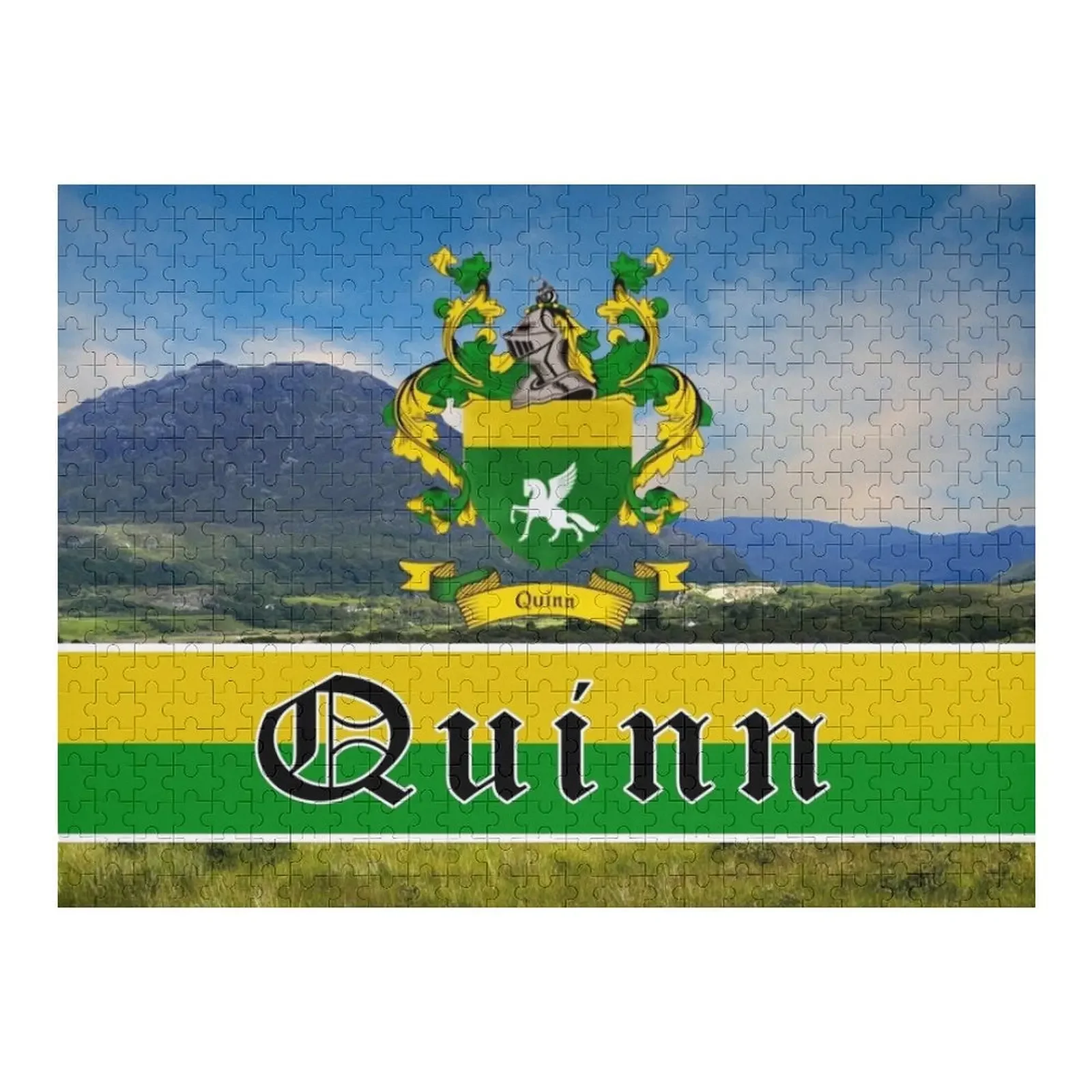 QUINN FAMILY CREST Jigsaw Puzzle Customized Gifts For Kids Picture Wood Adults Puzzle
