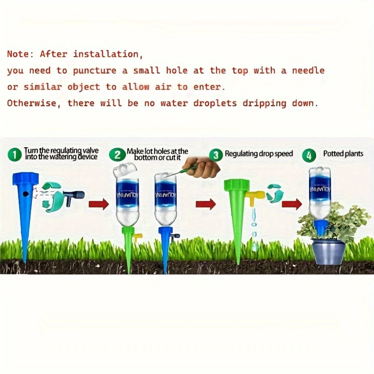 Adjustable Self-Watering Spikes for 1.1" Bottle Diameter-Suitable for Greenhouse Use