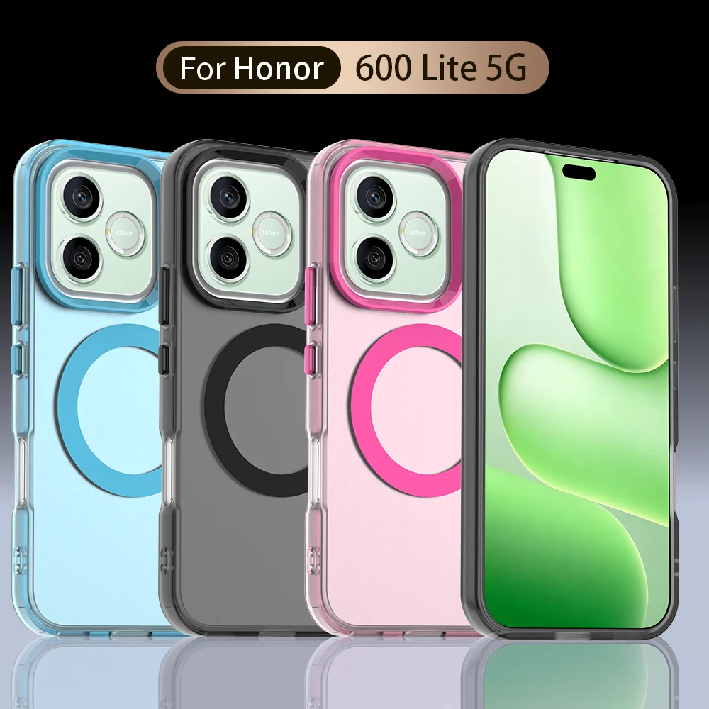 Matte Clear MagSafe-Compatible Wireless Charging Case with Candy Cover