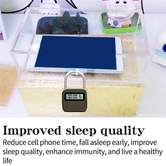 A42Z-Smart Time Lock LCD Display Electronic Timer Switch USB Rechargeable Timer Padlock Travel Electronic Timer 6