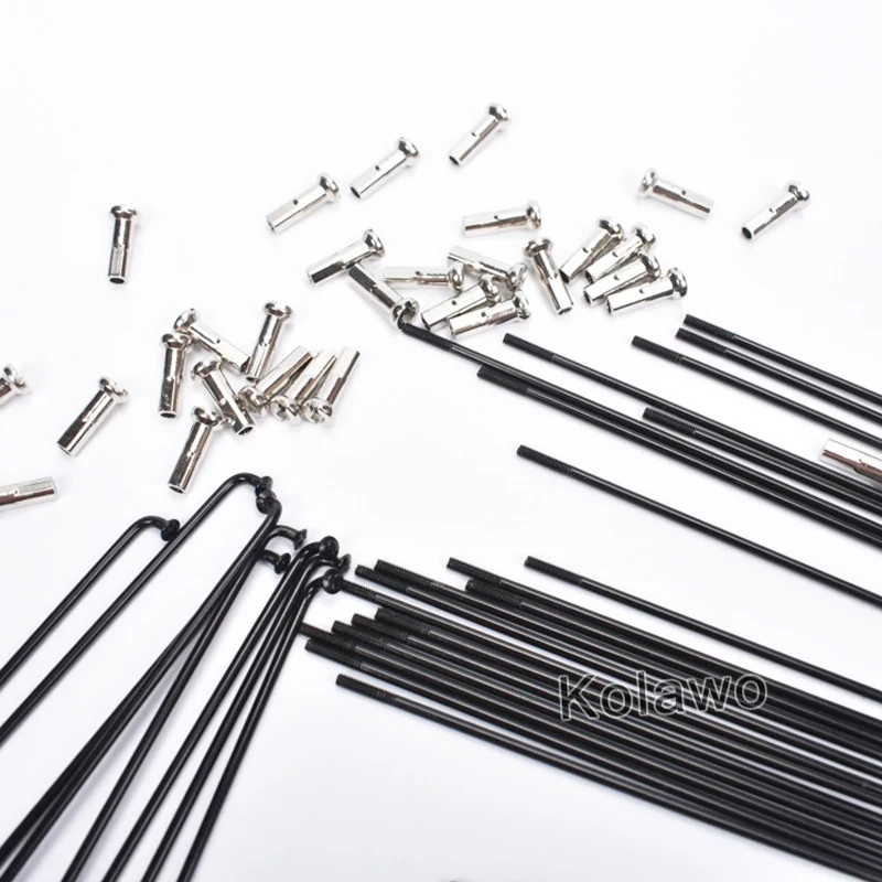 Bicycle parts Bicycle spokes Bike spokes nipples 14G Stainless Steel Bike Spokes MTB Bicycle J Bent Spokes 2mm With Nipples 40-350mm