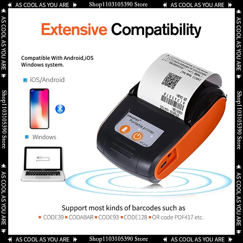Mini Stampanti Termiche Wireless Da 58Mm Stampanti Termiche Portatili Adesivi Carta Esc / Pos Compatibile Con I Set Di Ordini
