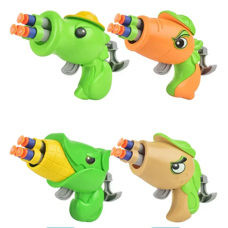 Decompression Radish Gun Pistol Children Cartoon Soft bullet Manual Runner Barrel Outdoor Fun Game Gift