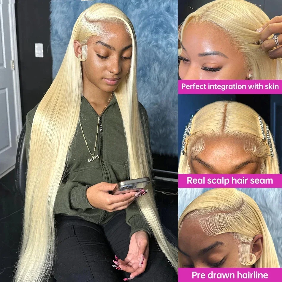 HD 613 Honey Blonde Human Hair Wigs 30 36 Inch Bone Straight 13x6 Lace Frontal Wig PrePlucked 13x4 Human Hair Lace Frontal Wigs