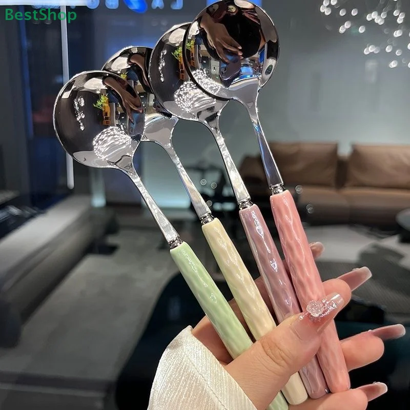 ★ ★ ★ Cuillère à café en acier inoxydable à Long manche, cuillère à café, cuillère à glace, cuillère à gâteau, vaisselle