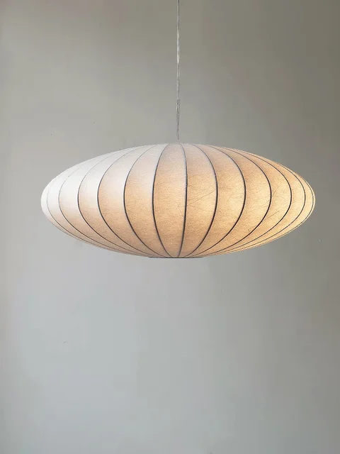 Lampade a sospensione moderne in seta nordica Wabi Sabi E27 Lampadari a LED Lustre per soggiorno Sala da pranzo Lampada a sospensione Decor Lighting 1