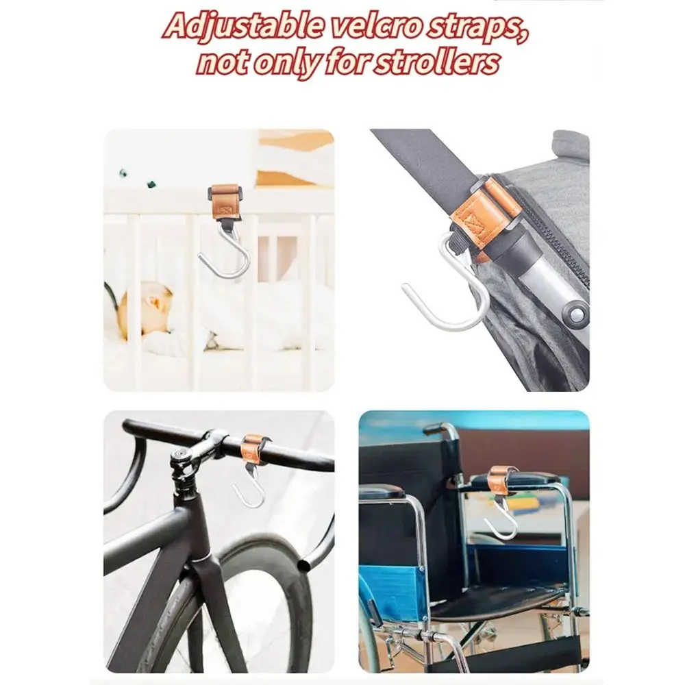 Cute S Shape Baby Stroller Hooks PU Cart Organizer Hanging Hook Cartoon Solid Color Stroller Accessories Cartoon