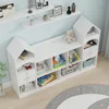 Bookcase and Toy Storage Cabinet, Children Bookshelf, Castle Shape, Playroom Furniture Multipurpose Shelf for Toddlers 6