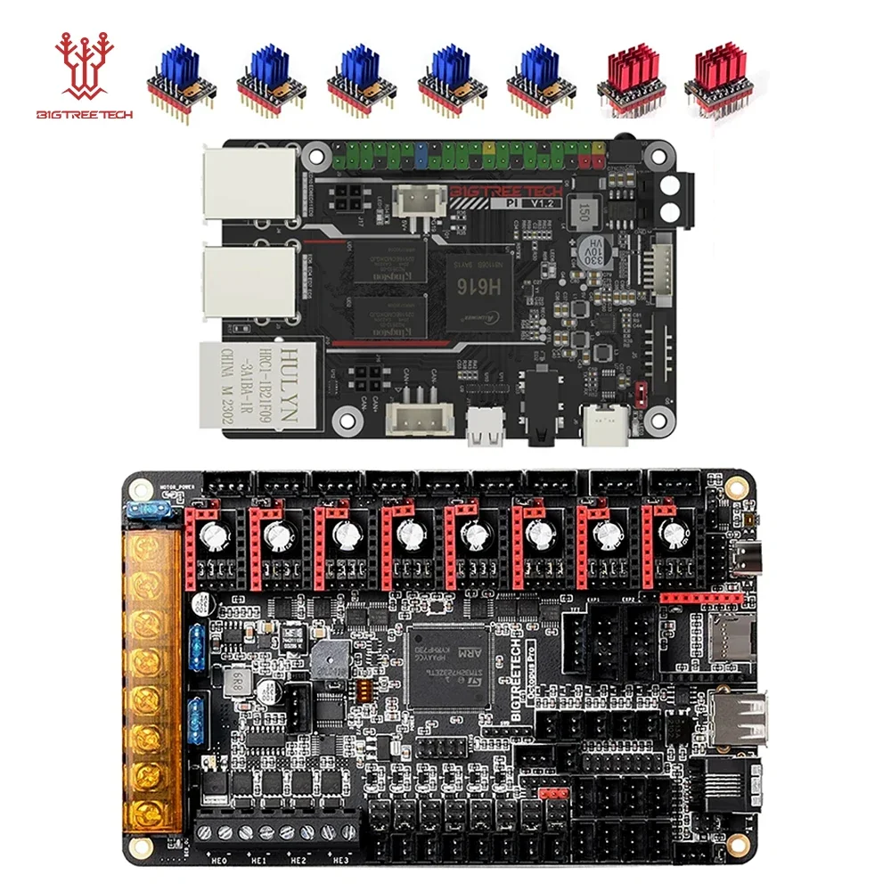 Bigtreetech-kit de Alta Tensão de Alta Velocidade Furtivo Octopus Pro Tmc5160t Pro Tmc2209 Atualização Btt pi para Klipper Voron Impressora 3d Diy