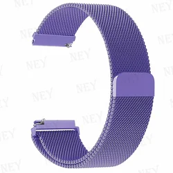 Stylish Milanese Loop Strap - Premium 20mm/22mm Adjustable Metal Bracelet for 20MM watch band (Lavender 22)