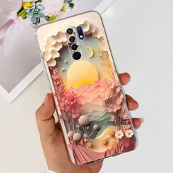 Charming Painted Soft Silicone TPU Phone Case - Vibrant Design for Redmi 9 (Silver)