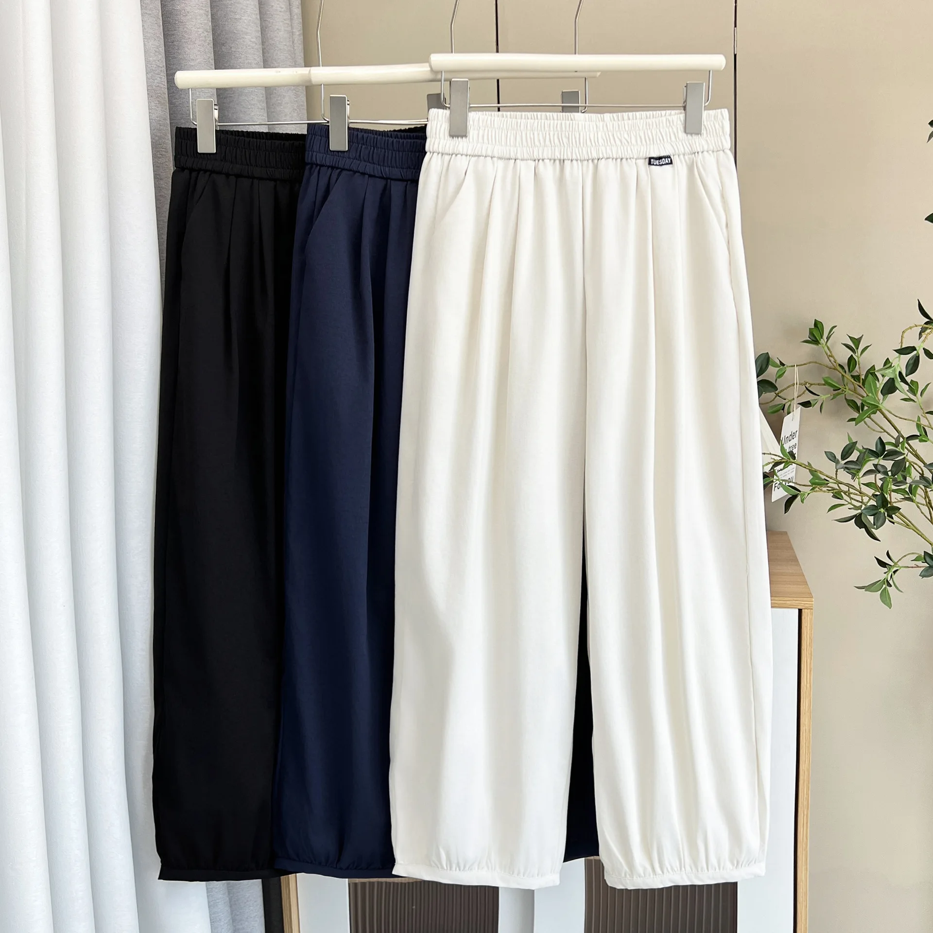 Plus Size Women's Harem Pants 2025 Autumn New Casual Ankle Length Lantern Trousers 8049