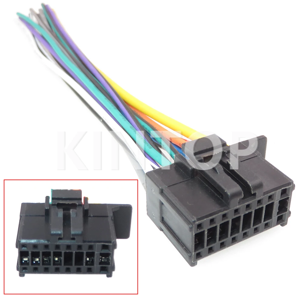 16 Pins Car Radio Wiring Harness Adaptor auto Stereo Connector Kit
