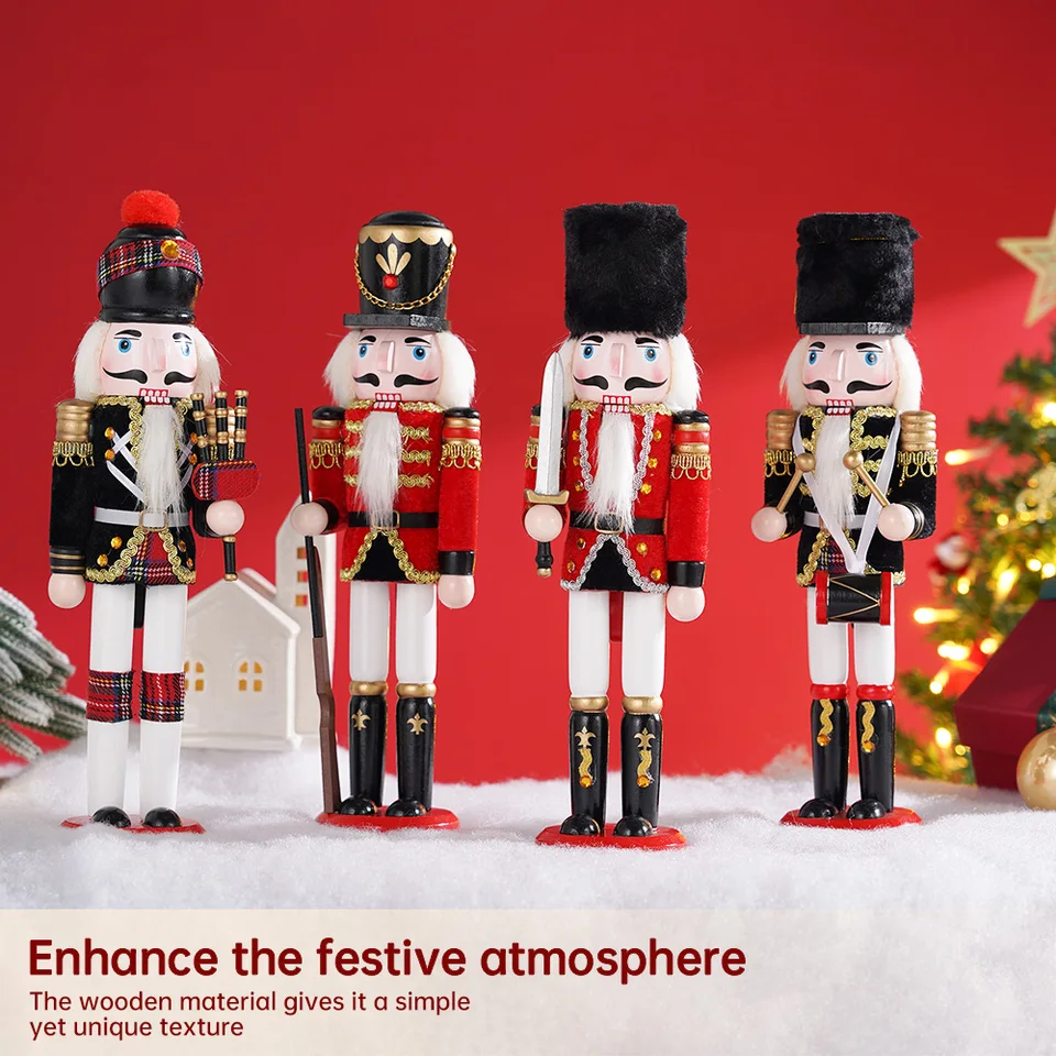 30cm Wooden Nutcracker Soldier Puppet Christmas Decoration
