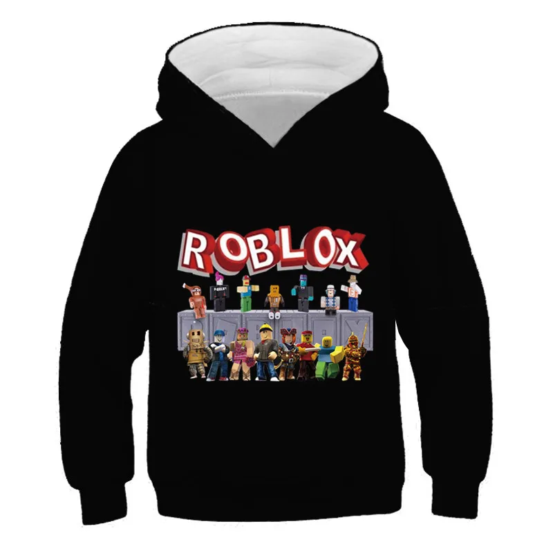 Boys Funny Robloxing Game Print Hoodies Cartoon Long Sleeve Children Pullover Spring Kids Girls Tops Children Clothes 3-14 Years children's sweatshirts