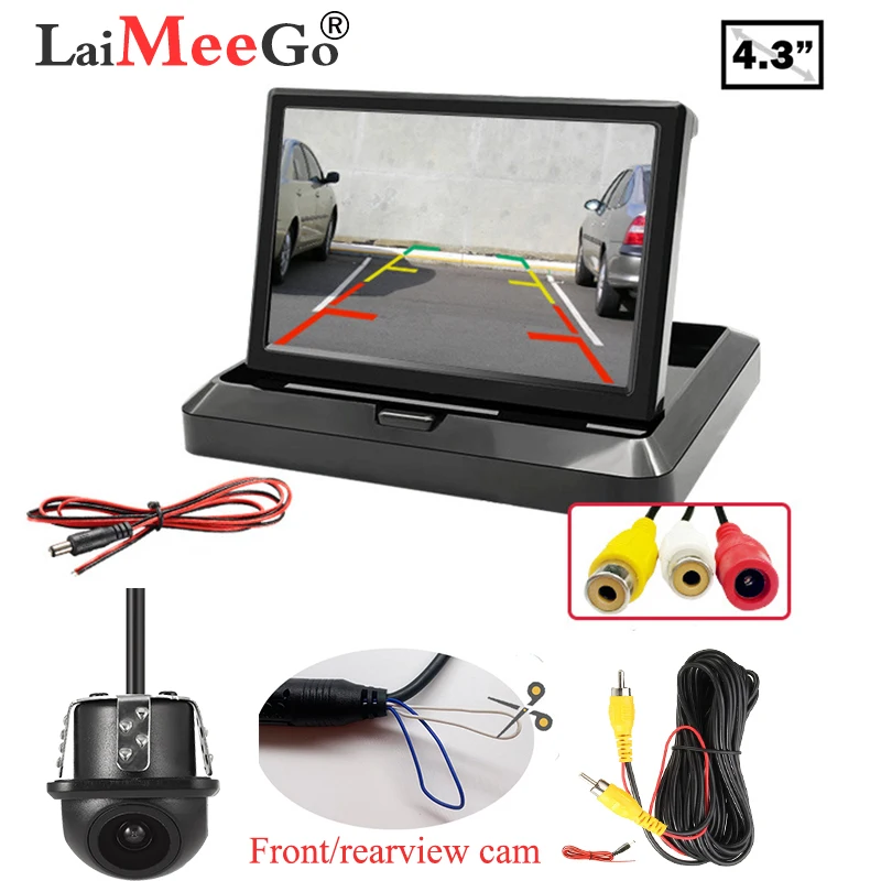 4.3" Car Auto Foldable Monitor LCD Screen Dash Stand 12v Universal for Backup Camera Screen/Rear View/DVD/Media Player for Truck