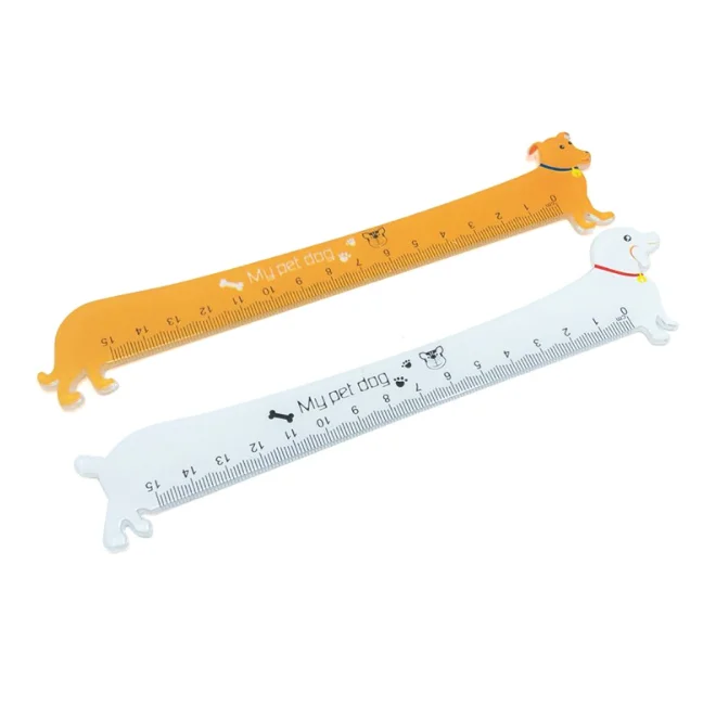 Kawaii Cute Lovely Puppy Dog Straight Ruler Student Stationery School Office Supply Measuring Sewing Drawing Gift 1 Piece