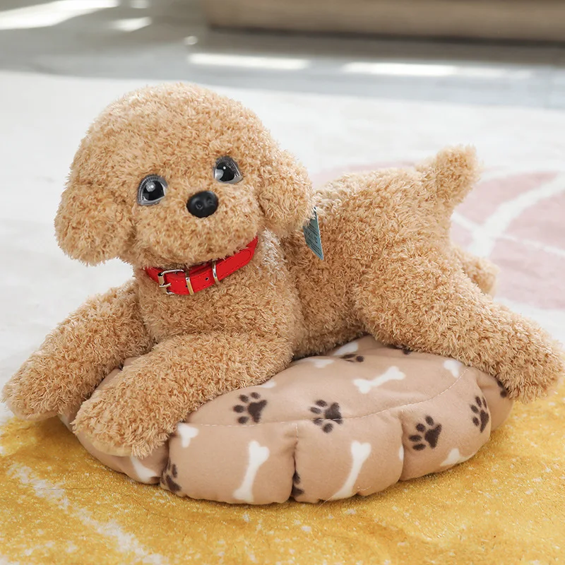thumbnail image 1 of Peluche de perro suave y realista, divertido juguete de simulación, pequeño cachorro de peluche, bonito regalo de cumpleaños para bebés, niñas y niños, 1 of 4
