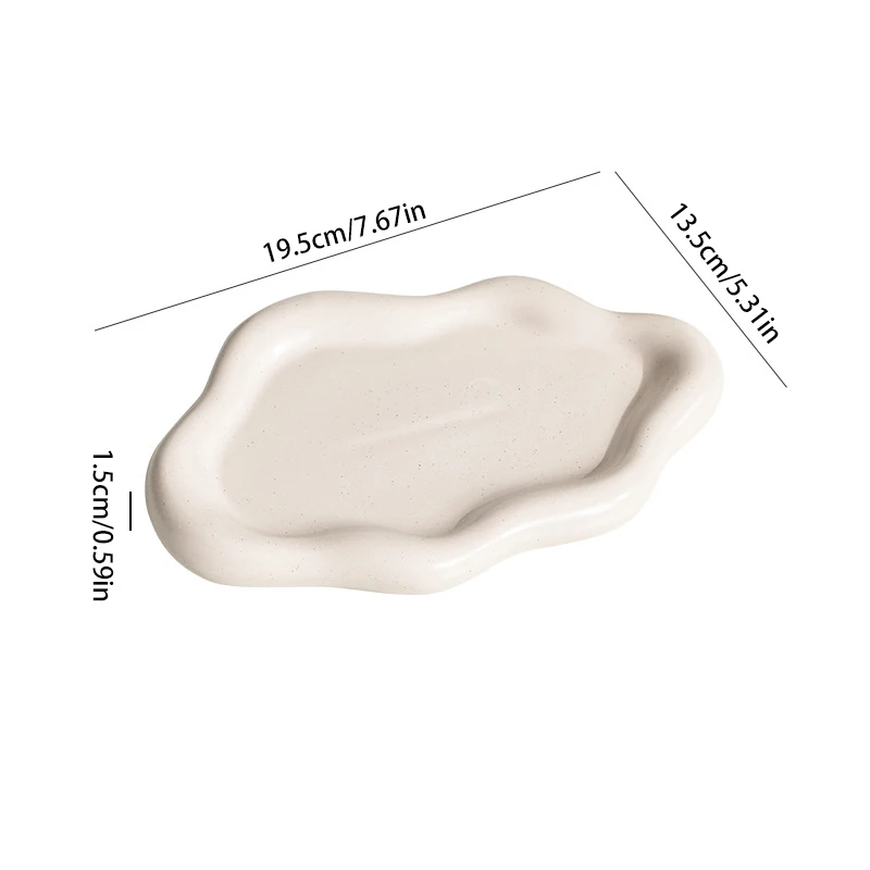 2 Vassoi Portagioie In Ceramica A Forma Di Nuvola E Fiore - Per Orecchini, Anelli E Chiavi
