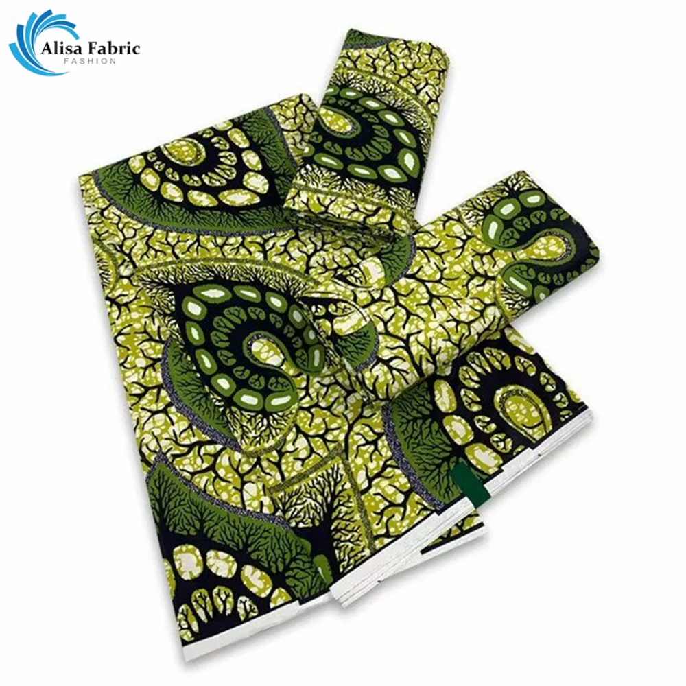 

Super Fabric 100% Original Ankara Wax Fabric African Wax Fabric Block Print Batik Dutch Fabric 6yards For Wedding Party VL-65