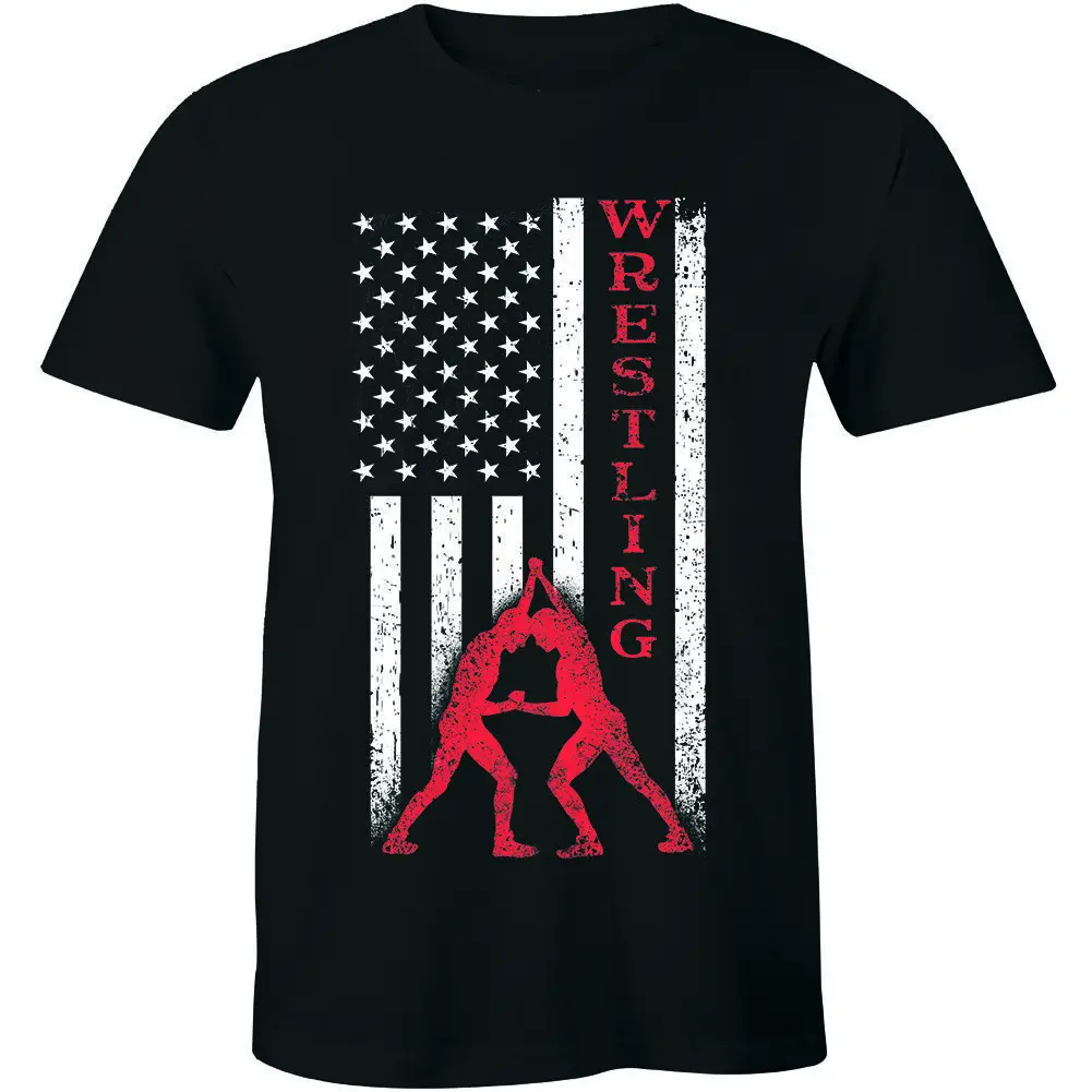American Usa Flag Wrestling Sports Fight New Men'S Shirt Game Victory Casual Tee