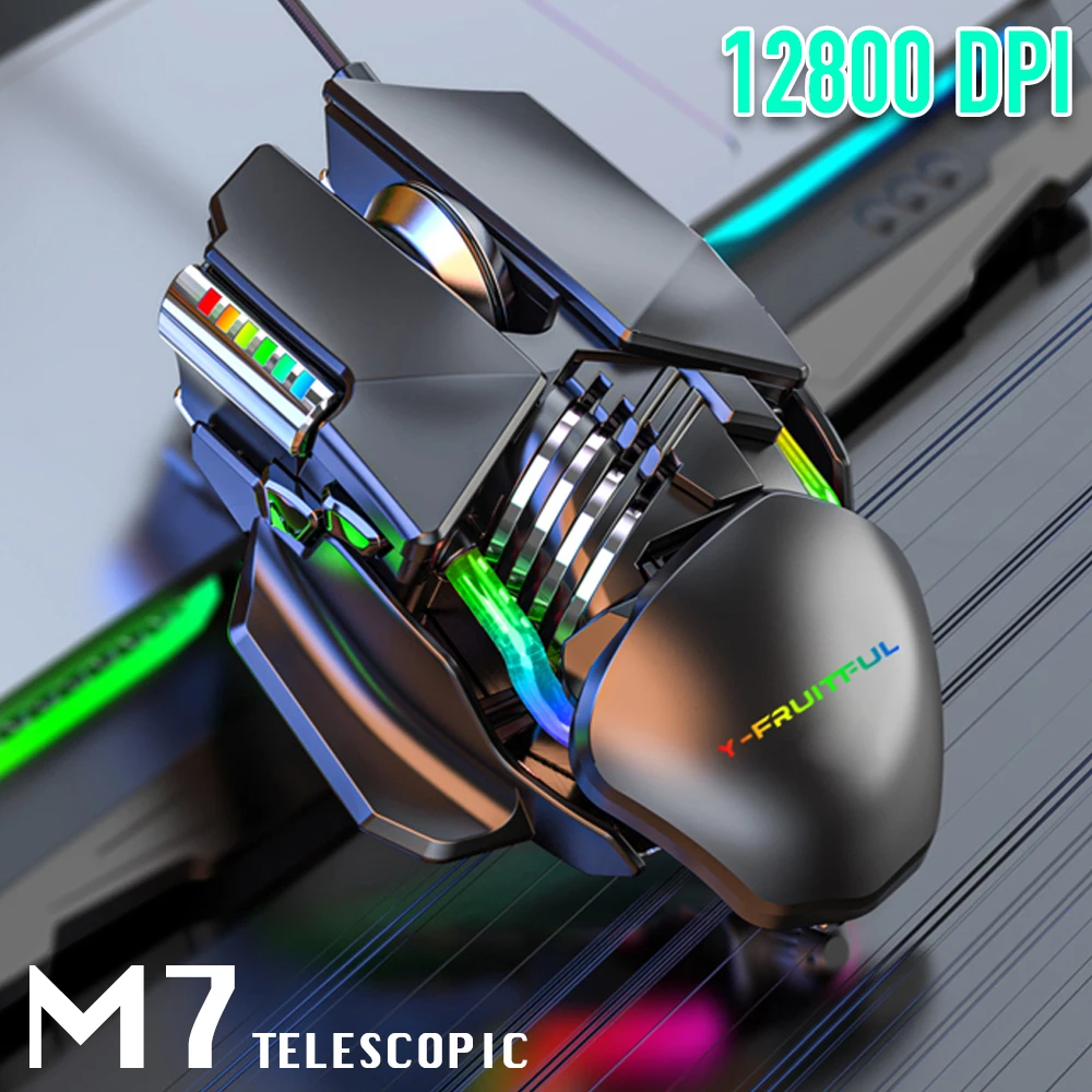 Rato do Jogo com Fio de Refrigeração Água Computador Ratos Rgb Gamer Ergonômico Botão 12800dpi Led para Computador Portátil