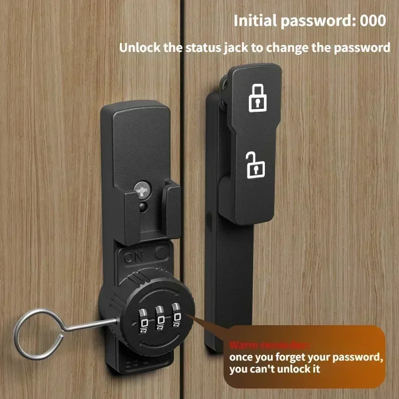 Security Barn Door Lock 3-Digit Conbination Lock Home Door for Bathroom Wine Cabinet with Password Code Durable Zinc Alloy