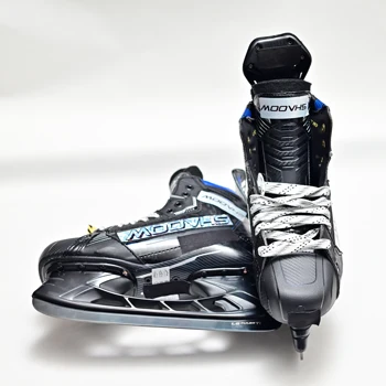 Blue Carbon Fiber Ice Hockey Skates – Pro Steel Blade Lightweight Fit 1