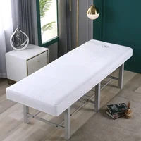 High Elastic Beauty Salon Bed Cover Massage SPA Anti Slip Fitted Bed Sheet Full Cover Rubber Band with Hole Sabanas Solid 2