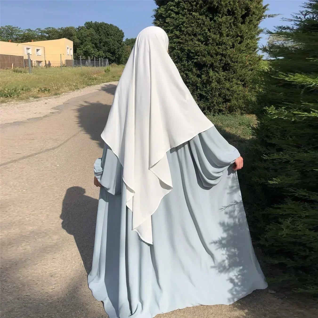 Ramadan Eid Prayer Garment Long Khimar for Muslim Women Hijab Scarf Abaya Wrap Sleeveless Tops Islam Abayas Niqab Hijabs Jilbab