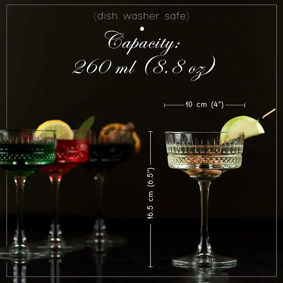 Oreilet Vintage Martini-Glas Aus Edelstahl - Kupfer Coupé Glas 60ml