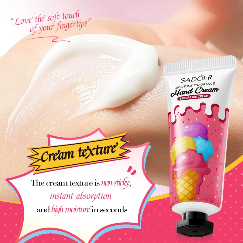 20g SADOER Sakura Green Tea Hand Cream Moisturizing Nourishing Brightening Hydrating Hand Creams Hands Travel Size Skin Care