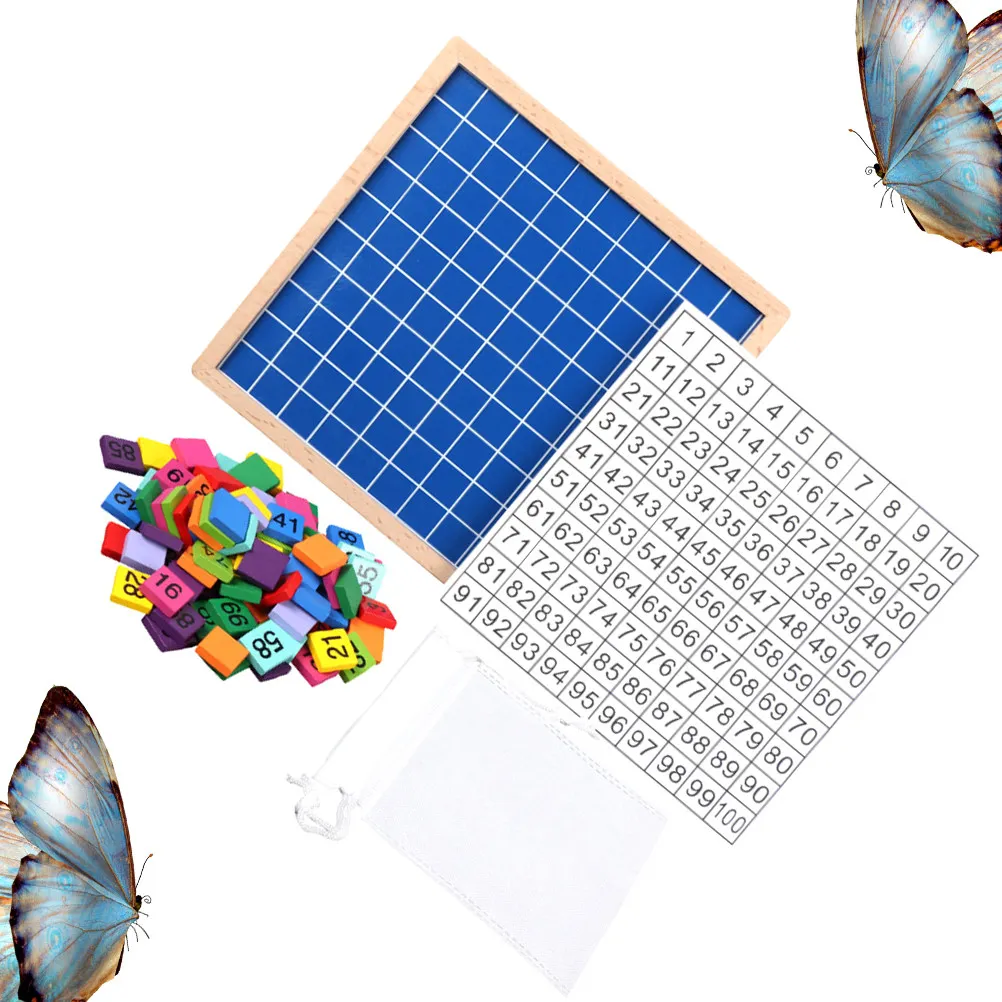 숫자판 교육용 나무판 1부터 100까지 다채로운 스타일 어린이 수학 인지력 창의력 퍼즐
