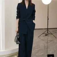 Women's Spring Autumn New Casual Suit Jacket Matching Set Korean Elegant Loose Blazers Wide Leg Pants Two Piece Female Clothing - Image 3