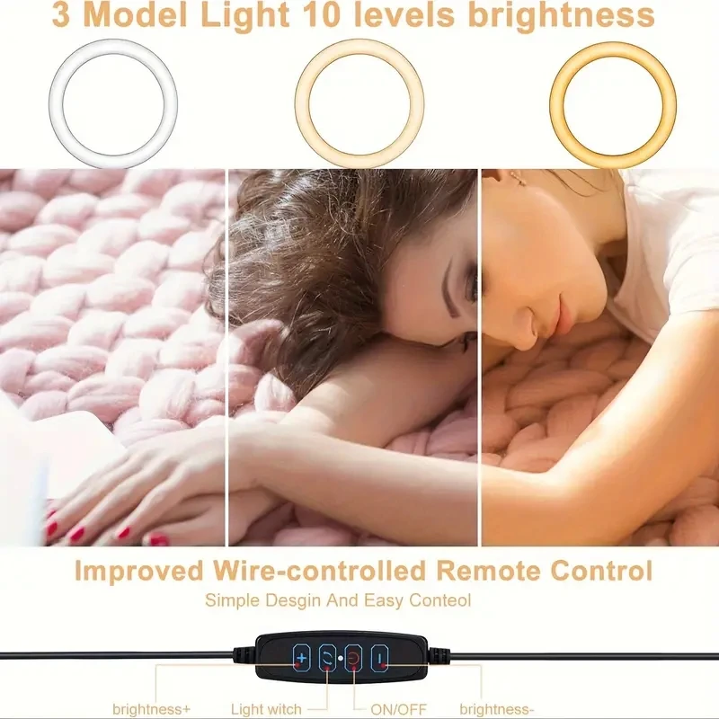 Luz De Relleno LED Cuadrada, Lampara Plana De Cristal, Anillo Luz Para Telefonomovil, Transmision En Vivo, Relleno