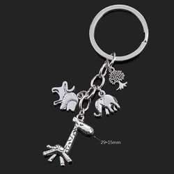Charming Women's Keychain with Moon, Heart, and Animal Accents (S5057 forest animals)
