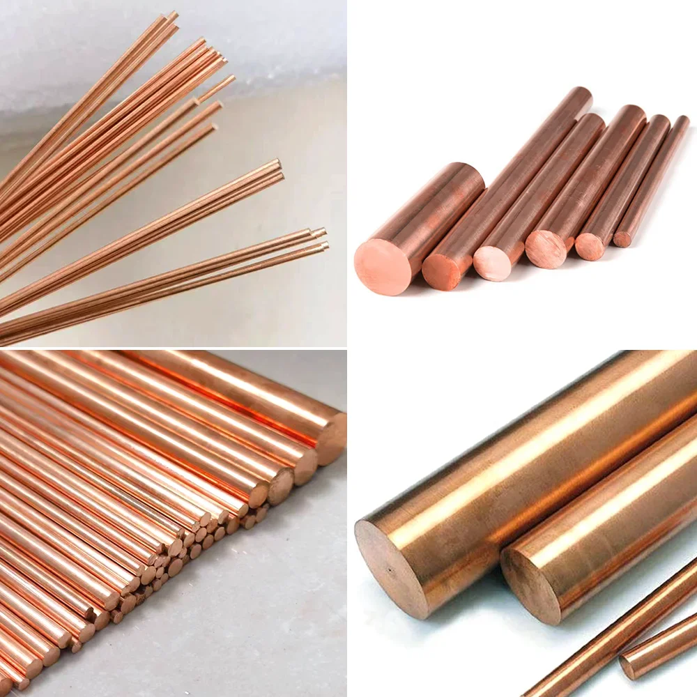 Copper rod diameter &Phi;2mm-16mm length300 500mm Straight red copper Solid bar Purple copper round rod pencil eraser brass rod aluminum rod ptfe rod polyamide rods steel rod
