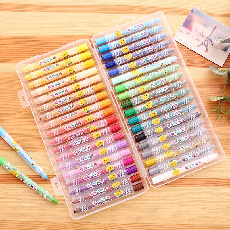 Rotating Crayons Oil Pastel Brush Set For Kindergarten Primary School Students