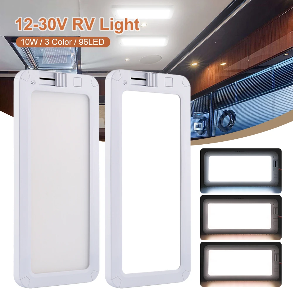 Rv Interior Light 96Led 3 Colori Dimmerabili Illuminazione Interna 12V-30V Plafoniera A Cupola Per Camper Camper Camion Camper Caravan